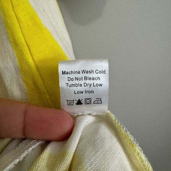 Tuckernuck Linen Blend Cabana Striped Puff Sleeve Dress - Picture 4 of 5